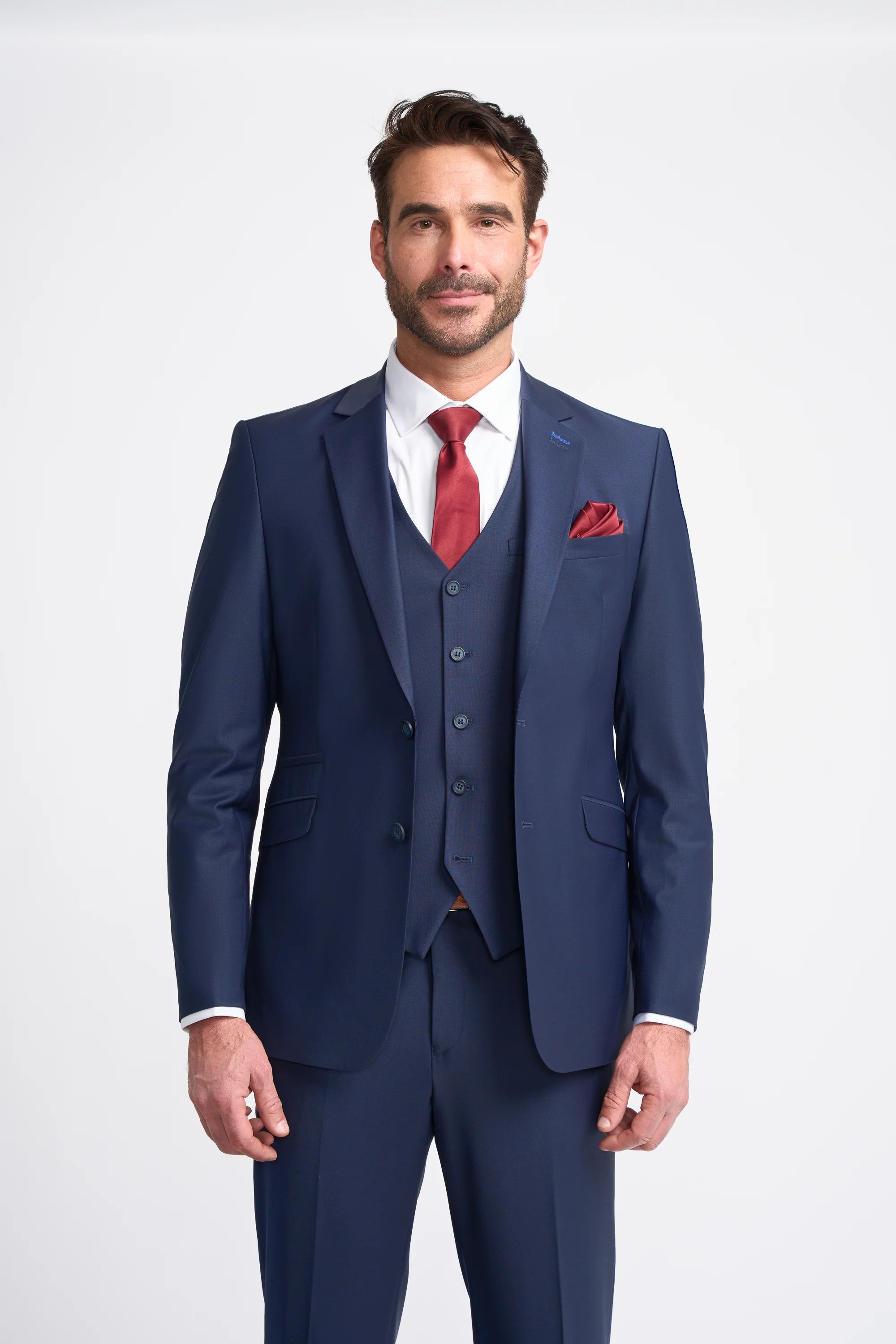 Bond - Men's Navy 3 Piece Tailored Fit Suit