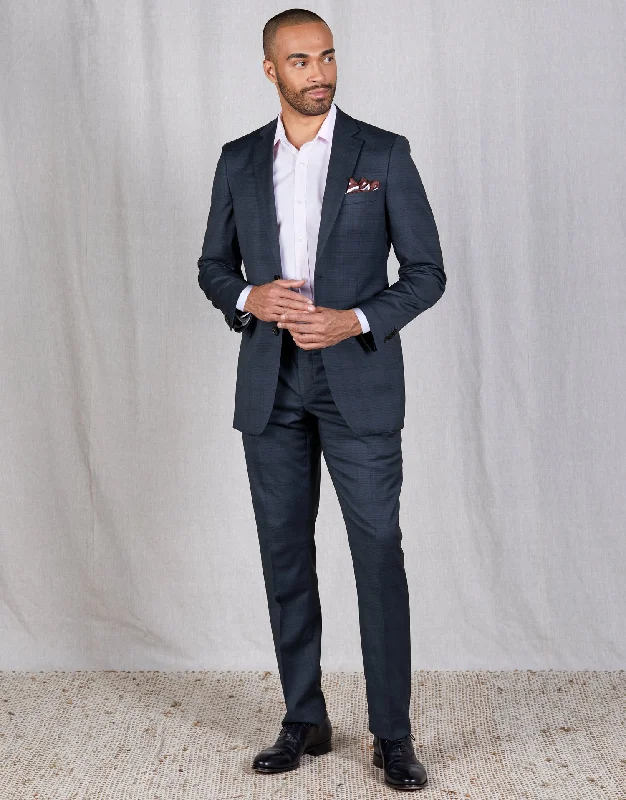 Lotus blue check suit trouser