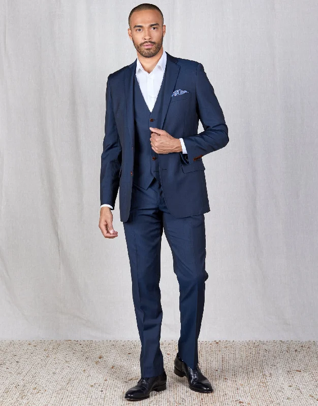 Lotus Blue Contrast Twill Suit Trouser