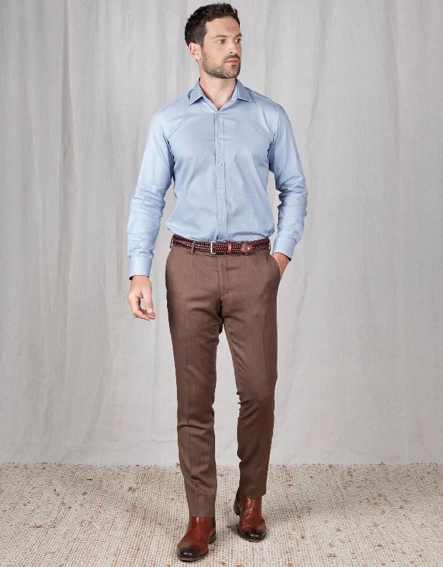 Lotus Camel Wool Stretch Twill Trouser