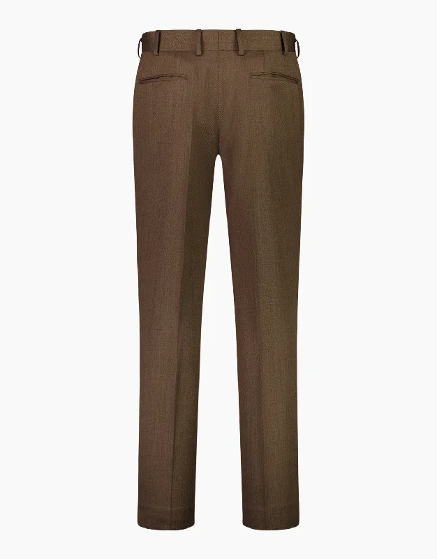 Lotus Camel Wool Stretch Twill Trouser