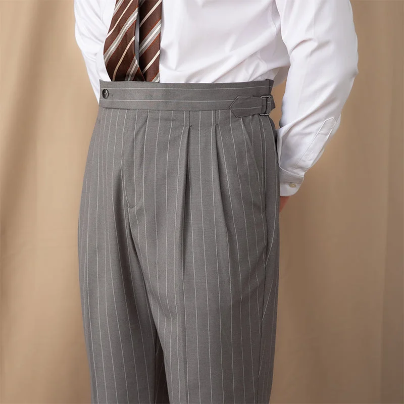 Mayfair Pinstripe Banking Double Pleated Trousers