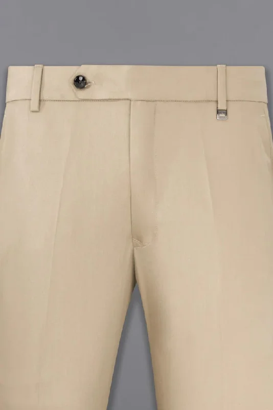 Men Beige Trouser Formal Pant Stylish Groom Pant Wedding Pants Beige Elegant Groom menswear Gift For him