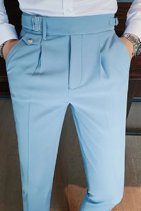 Men Wedding Pant Sky Blue Slim Fit Elastic Trouser Office Pant Casual Pant Night Dinner Trouser Gift For Him