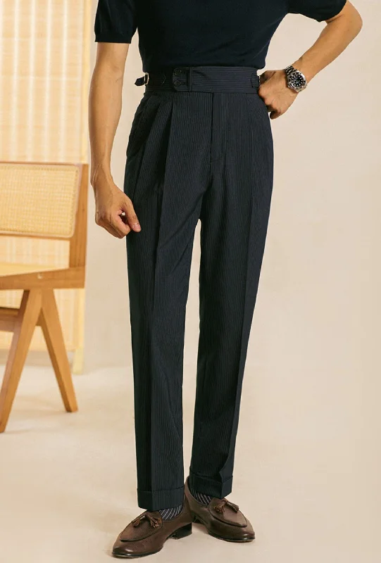 Paris Double Pleated Straight Fit Trousers