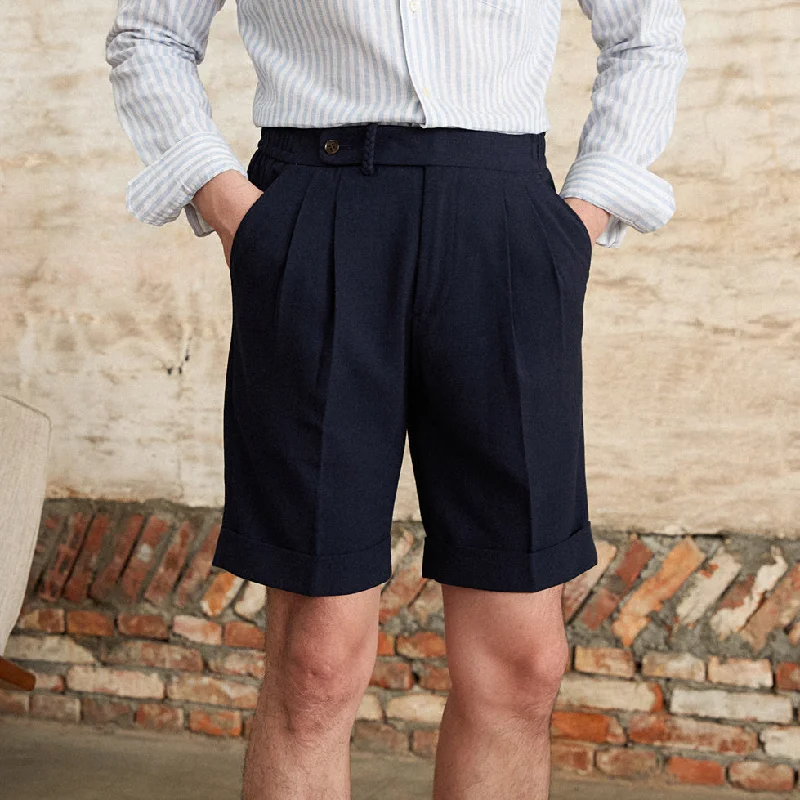 Prato Linen Blend Double Pleated Bermudas