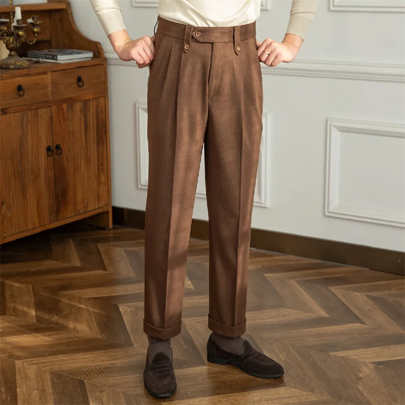 Rome Wool Blend Pleated Trousers