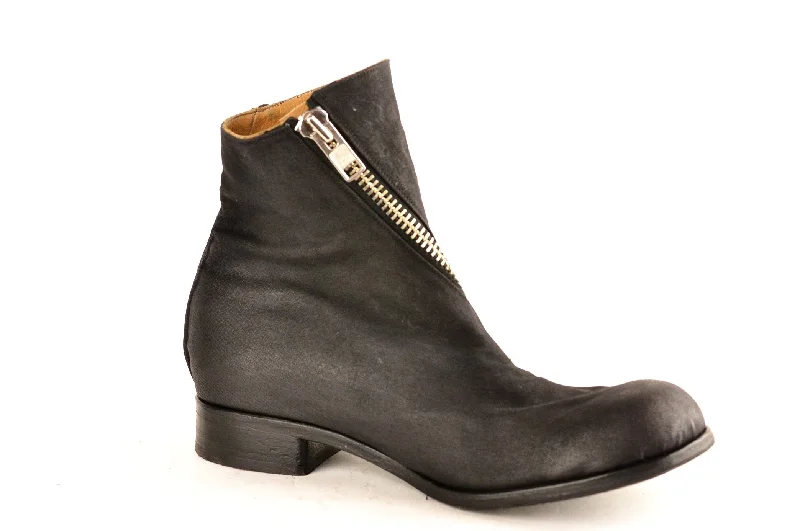 Spiral Zip Boot  | black canvas