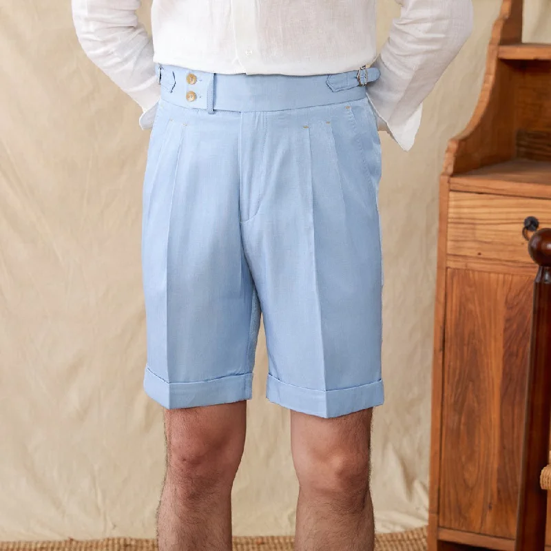 St. Barts Cotton Blend Pleated Bermudas