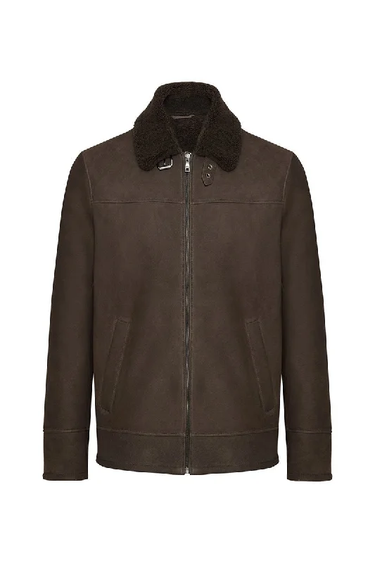 Matt Men's Shearling Sheepskin Jacket - Brown