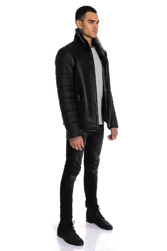 Ralf Men's Merino Shearling Sheepskin Coat - Black