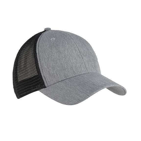 BA540P - Big Accessories Sport Ponytail Trucker Hat | Light Grey/Black