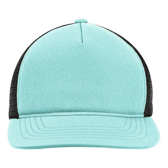 BA708 - Big Accessories Bend Foam Trucker Hat | Aquamarine/Black