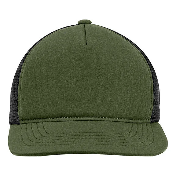 BA708 - Big Accessories Bend Foam Trucker Hat | Olive/Black