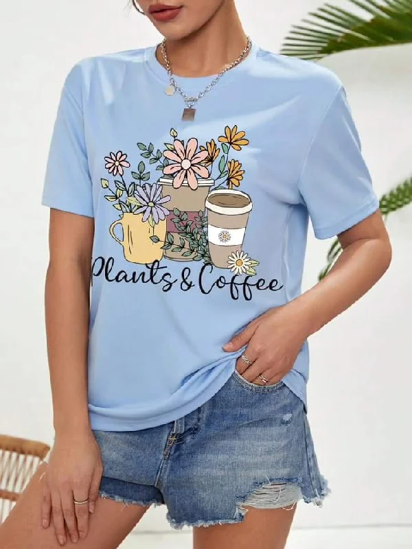 Plants and coffe women's tshirt regular fit