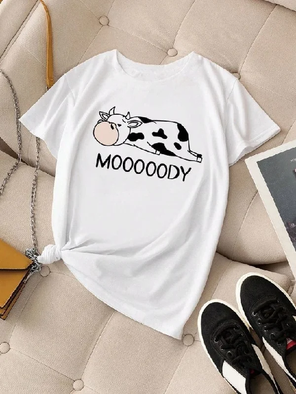 Women's cow tshirt oversized