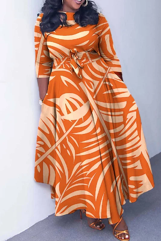 Printed Tie-waist Dress