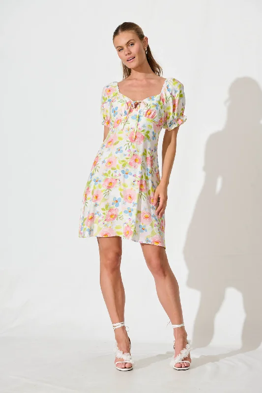 Alda Dress In Bright Floral Print