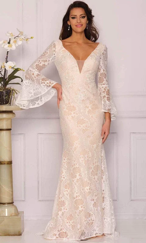 Dave & Johnny Bridal A10486 - Laced Long Sleeved Bridal Gown