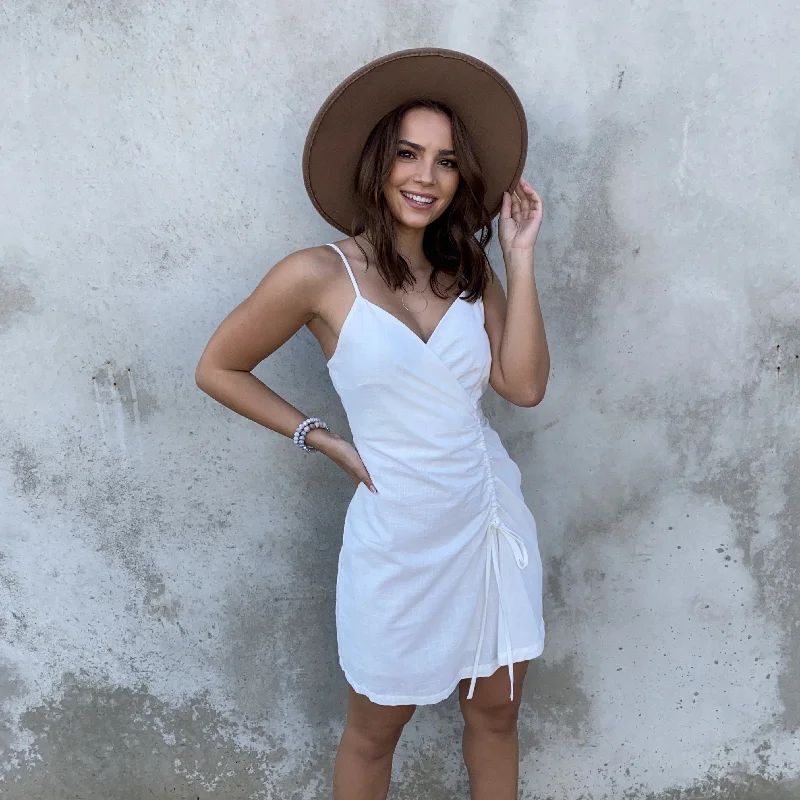 Feel The Sunshine Linen Dress in Ivory