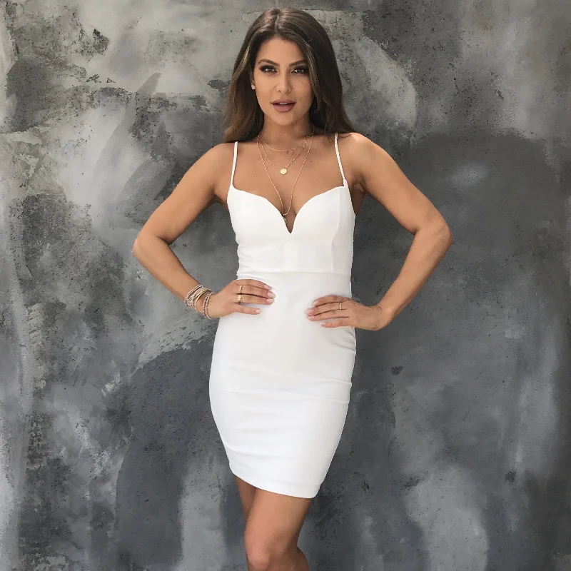 Love Never Runs Out Bodycon Dress in White