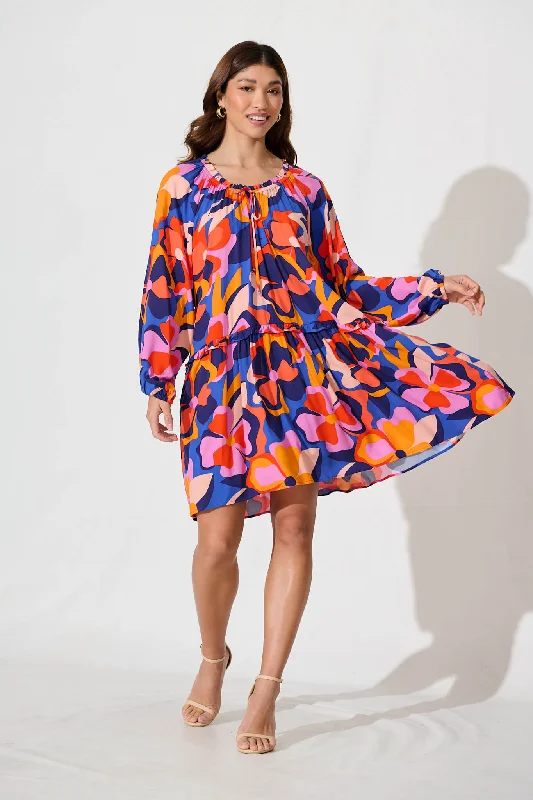 Besemer Smock Dress In Multi Floral