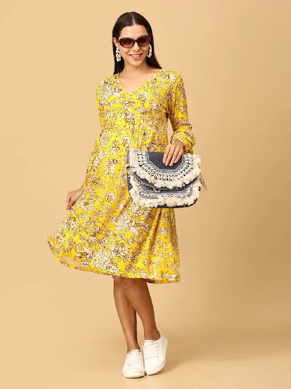 Buttercup Floral Maternity and Nursing Dress