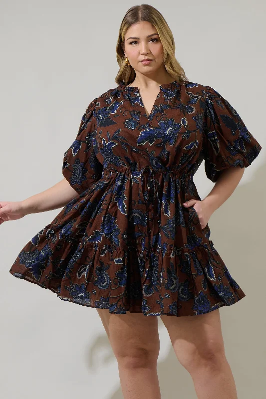 Marlina Floral Noella Shift Mini Dress Curve