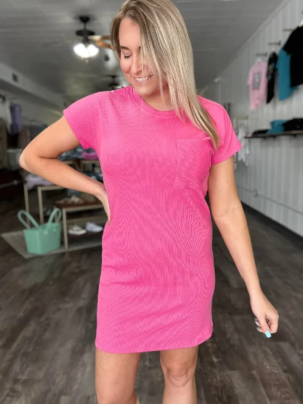 RTS: The Jess Ribbed T Shirt Dress-