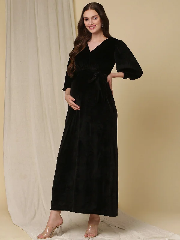 Velvet Maternity Dress